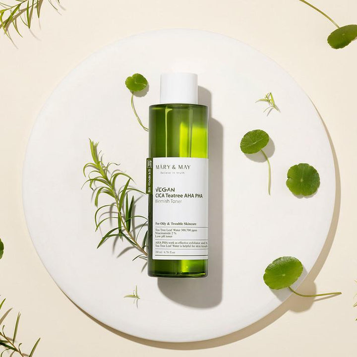 [Mary&May] Vegan CICA Tea Tree AHA PHA Blemish Toner - 200ml