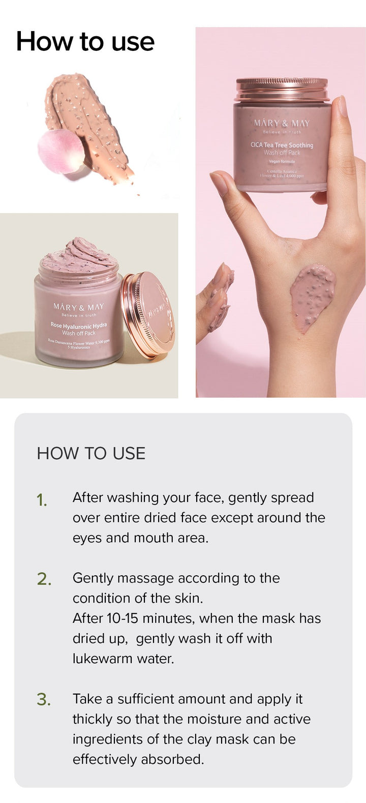 [Mary&May] Rose Hyaluronic Hydra Wash Off Pack 125g