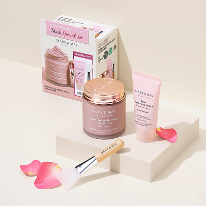 [Mary&May] Rose Hyaluronic Hydra Wash Off Pack Special Set (125g+30g)
