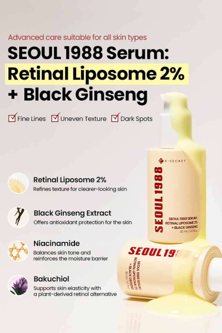 [SEOUL 1988]  Retinal Liposome 2% and 58% Black Ginseng Serum 30ml
